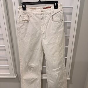 Pilcro Anthropologie White Distressed Jeans Sz 28